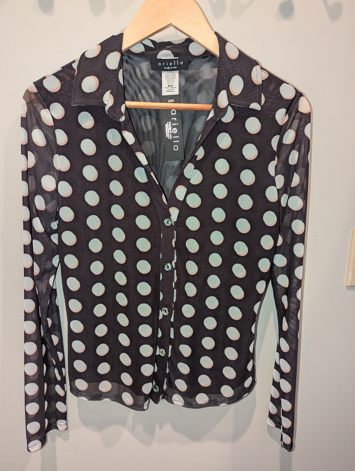 Ariella Black and White Polka Dot Blouse