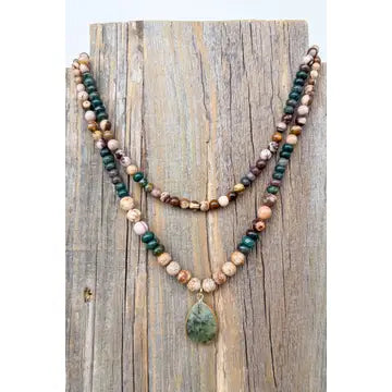 Dylan - Becca Necklace, Green Jasper