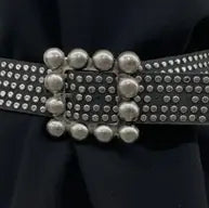 DAIRI - Black Leather Studded Belt