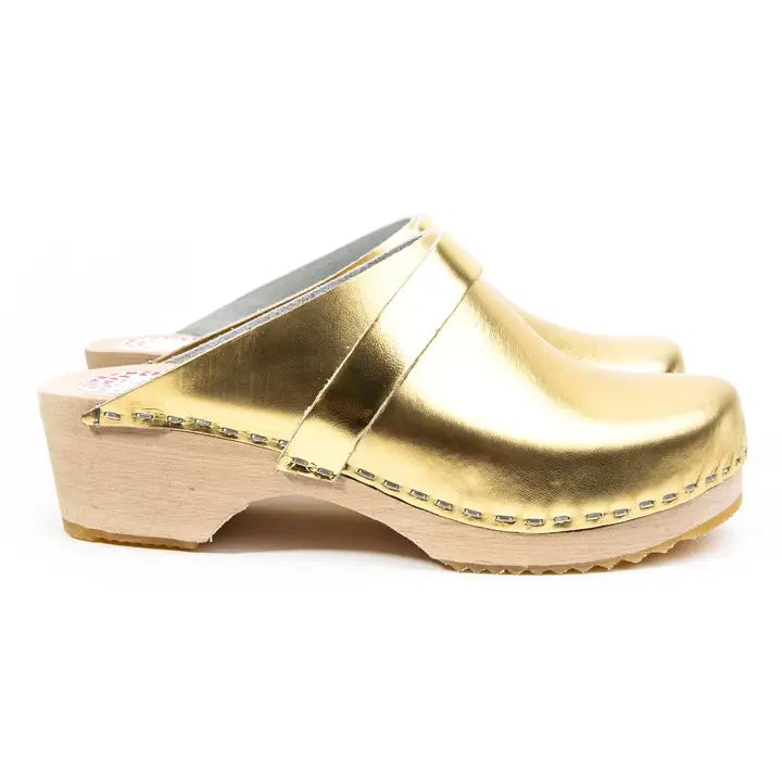Lili & Lala - Gold Clogs