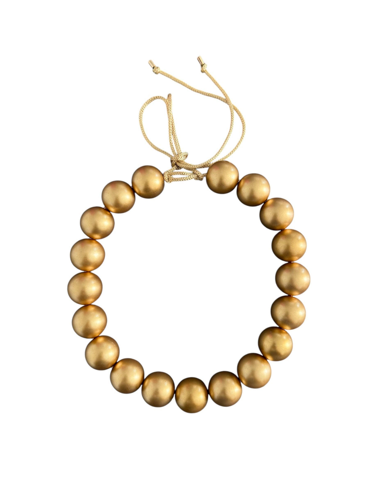 KMs Gems - Chunky Beaded Necklace - Matte Gold