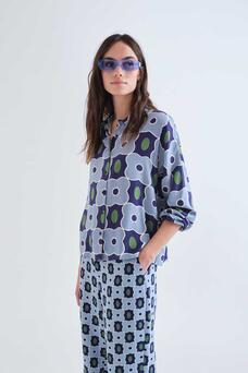 Compania Blue Pattern Top