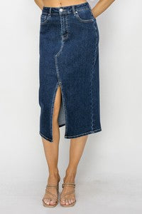 Risen - Denim Midi Skirt