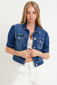 Risen - Puff Short-Sleeve Cropped Jacket