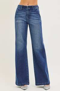 Risen - High-Rise Slant-Pocket Jeans