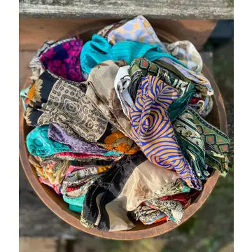 Seeds - Assorted Upcycled Silk Square Bandana Scarf