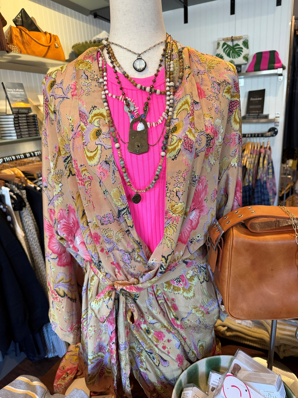 Seeds - Upcycled 100% Silk Robe, One Size