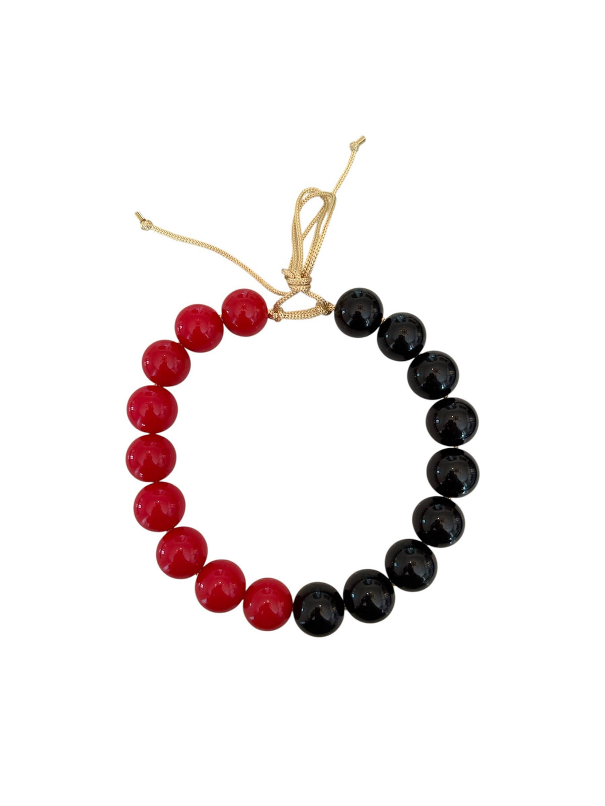 KMs Gems - Chunky Beaded Necklace - Cherry Red & Black