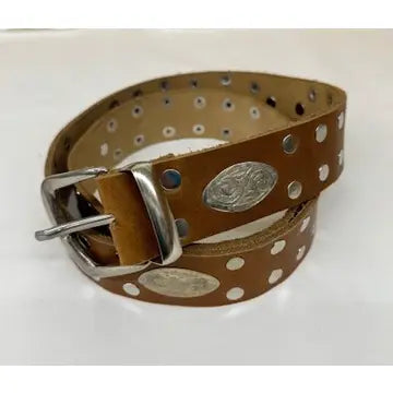 DAIRI - Leather Belt with Light Studs