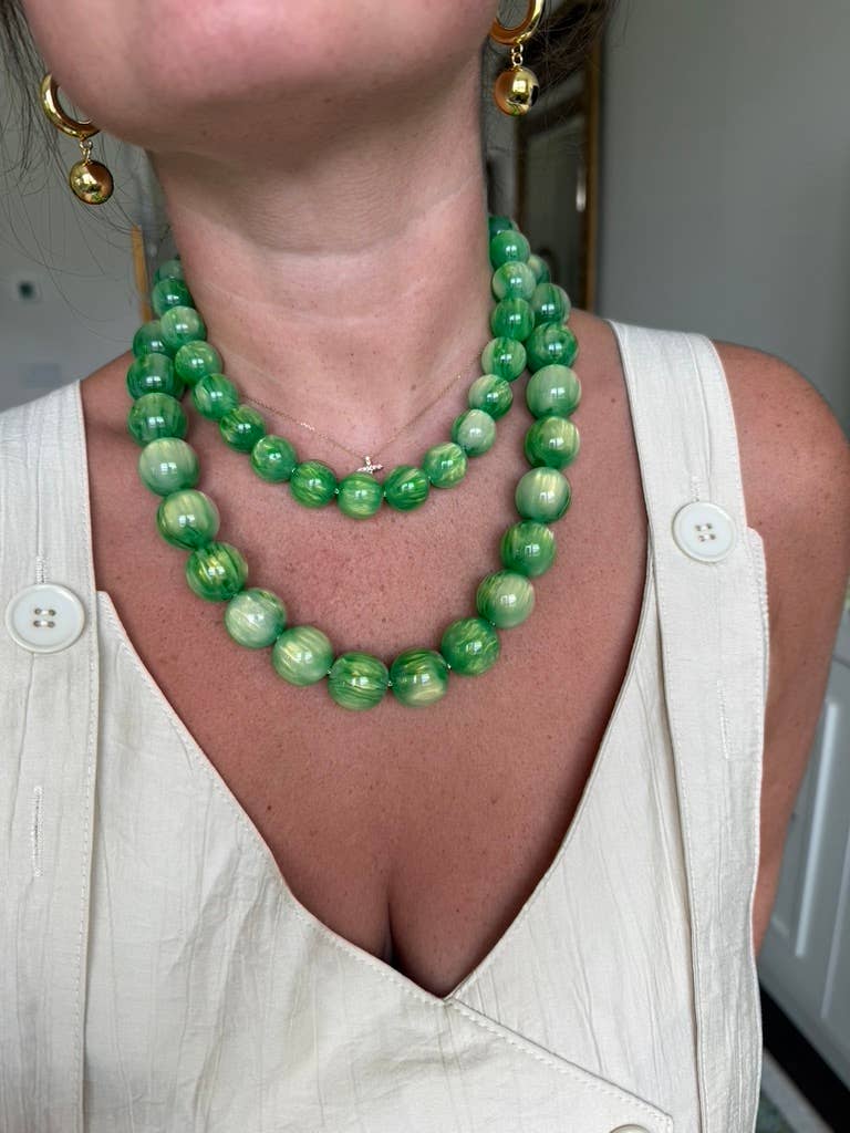 KMs Gems - Chunky Beaded Necklace - Meadow 20mm