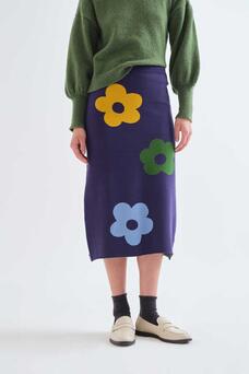 Compania - Navy Floral Skirt