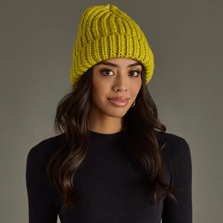 Panache - Lime Chunky Knit Beanie