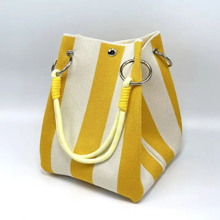 Narwey - Striped Crochet Bucket Handbag