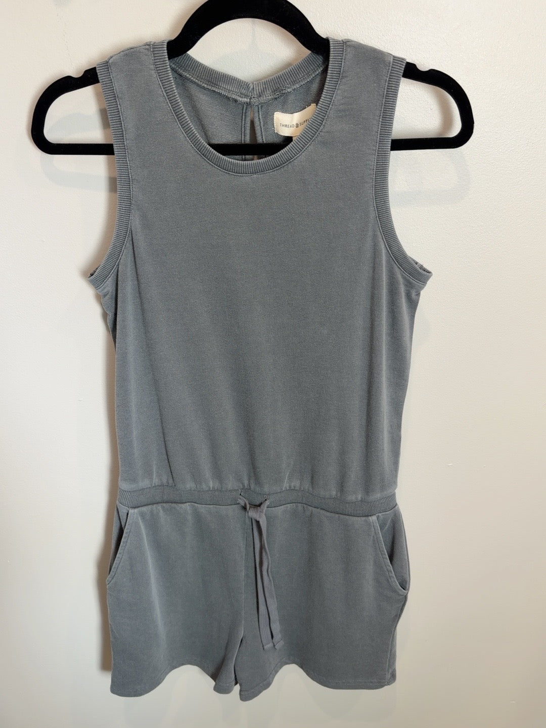 Thread and Supply Joey gray romper front view